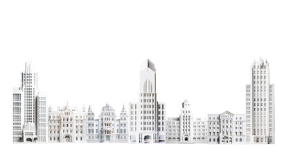 Modern city background. Paper cut design background made with periodic old buildings and modern...