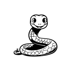 Fototapeta premium snake cartoon line sketch