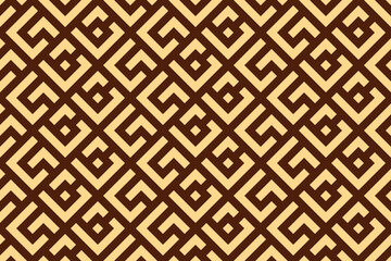 Abstract geometric pattern. A seamless vector background. Gold and brown ornament. Graphic modern pattern. Simple lattice graphic design