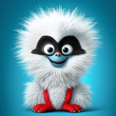 Fototapeta premium White fluffy monster
