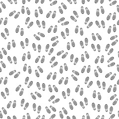 Black and White Seamless Pattern of Boot Footprints