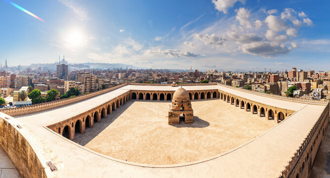 Famous Ibn Tulun Mosque complex, often mentioned in popular culture, Cairo, Egypt