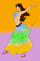 woman dancing in a dresss