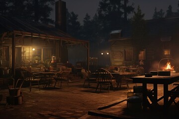 Cinematic BBQ scene set under natural light, showcasing the art of outdoor cooking.