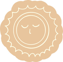 Simple sun. Highlight cover, social media design, icon, emblem, logo. Doodle style illustration