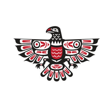 Vector of Haida Indian Raven on a white background
