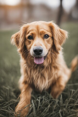 golden retriever puppy, outdoor