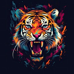 Tiger Clip Art or T-Shirt Design