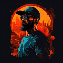 African American Guy Clip Art or T-Shirt Design