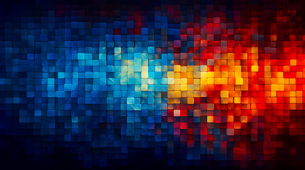 Abstract background from colorful pixel square create with generative AI - obrazy, fototapety, plakaty