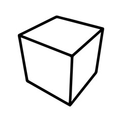 Cube line icon isolated on white background