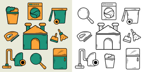 Home Appliances Icon Set, Vector Illustration Design