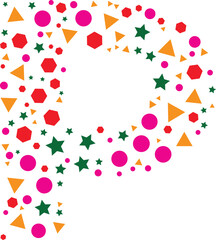 abstract floral font letter , p letter logo ,  abstract p letter , abstract pattren