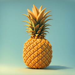 3D pineapple cartoon style generated ai