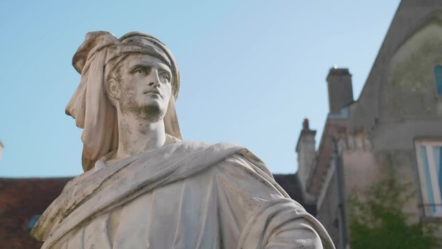 Close-up view of the Jacques Coeur statue in Bourges