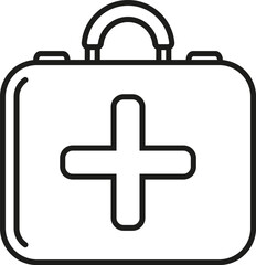 First aid kit icon. Vector. Line style.	