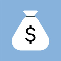 a bag of money. a drawing drawn with a single line. big earnings. a lot of money. a rich man. actions.vector. on a white background.