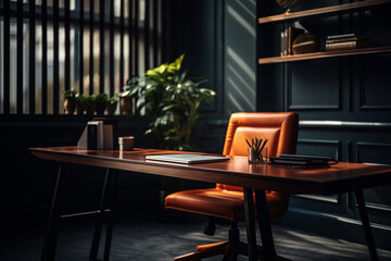 Obraz premium Luxury working desk, Generative Ai