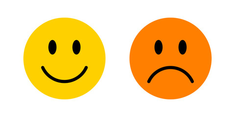 Happy and sad smiley faces