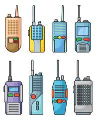 Walkie talkie vector color icon. Isolated color set icon transceiver.Vector illustration walkie talkie on white background . © Svitlana