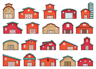 Barn vector color icon. Isolated color set icon granary.Vector illustration barn on white background .