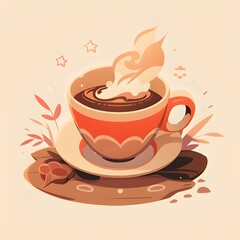 Cute Cup of Coffee Illustration