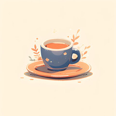 Obraz premium Cute Cup of Coffee Illustration