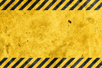Grunge yellow and black diagonal stripes. black and yellow warning line striped background - obrazy, fototapety, plakaty
