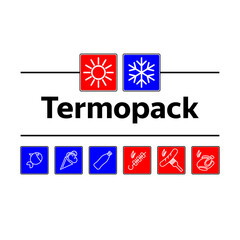 Fototapeta na wymiar Thermopack. Zip Pack for food and drinks. Save Temperature. Stock Vector
