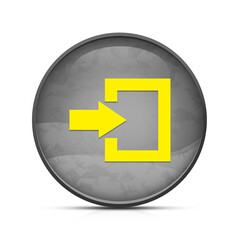 Login icon on classy splash black round button illustration