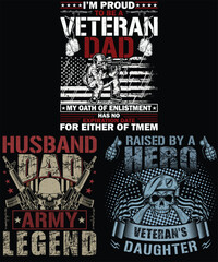 Fototapeta na wymiar Veteran t shirt design bundle