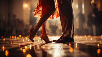 couple dancing in nightclub.generative ai - obrazy, fototapety, plakaty
