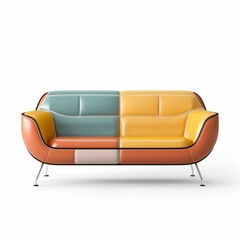 3D Illustration of sofa and chair in style vintage furniture Created with Generative AI technology.