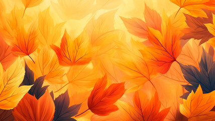 Fototapeta premium autumn leaves as background. Generative AI illustrator