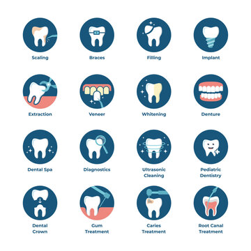 dental clinic services symbol collection