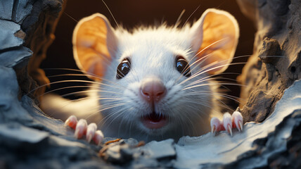  cute white rat.generative ai