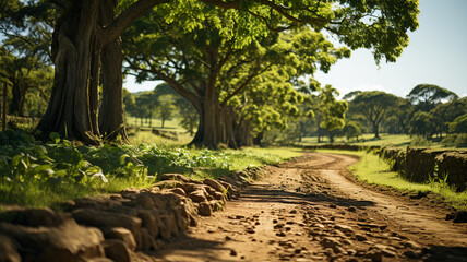 a beautiful shot of trees in the mountains.generative ai