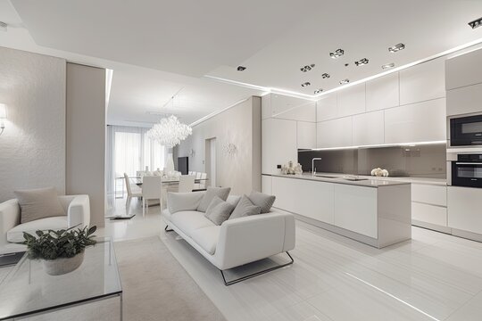 Interior of luxury home mock up, ai generative