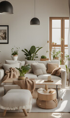 Fototapeta premium modern living room with sofa and coffee table