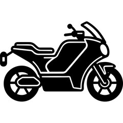 Obraz premium Motorbike black silhouette single icon svg vector