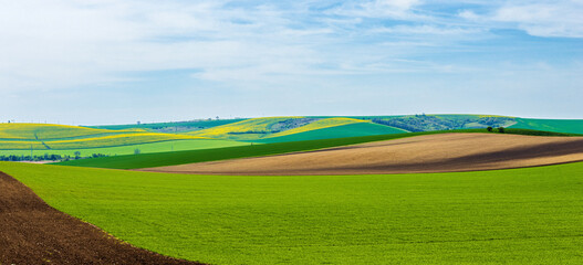 Spring colors of landscape and fields