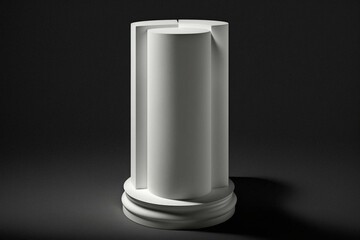 A podium made of a cylindrical white object #2. Generative AI