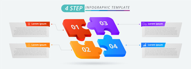 Puzzle infographic design. Business concept. © Krit