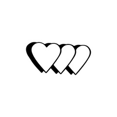 vector illustration of three hearts concept