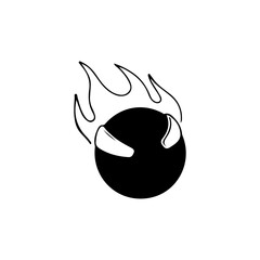 vector illustration of a ball with fire