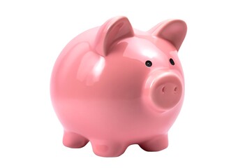 Obraz premium Pink piggy bank isolated on white background. Concept of preserving, saving money