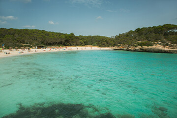 Beautiful beach with turquoise water on the island of Mallorca, Spain