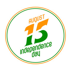 August 15, Happy independence day. Vector Greeting card design for Indian independence Day.