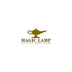 Magic lamp logo template isolated on white background