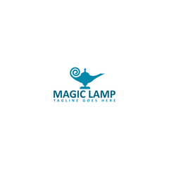 Obraz premium Magic lamp logo template isolated on white background